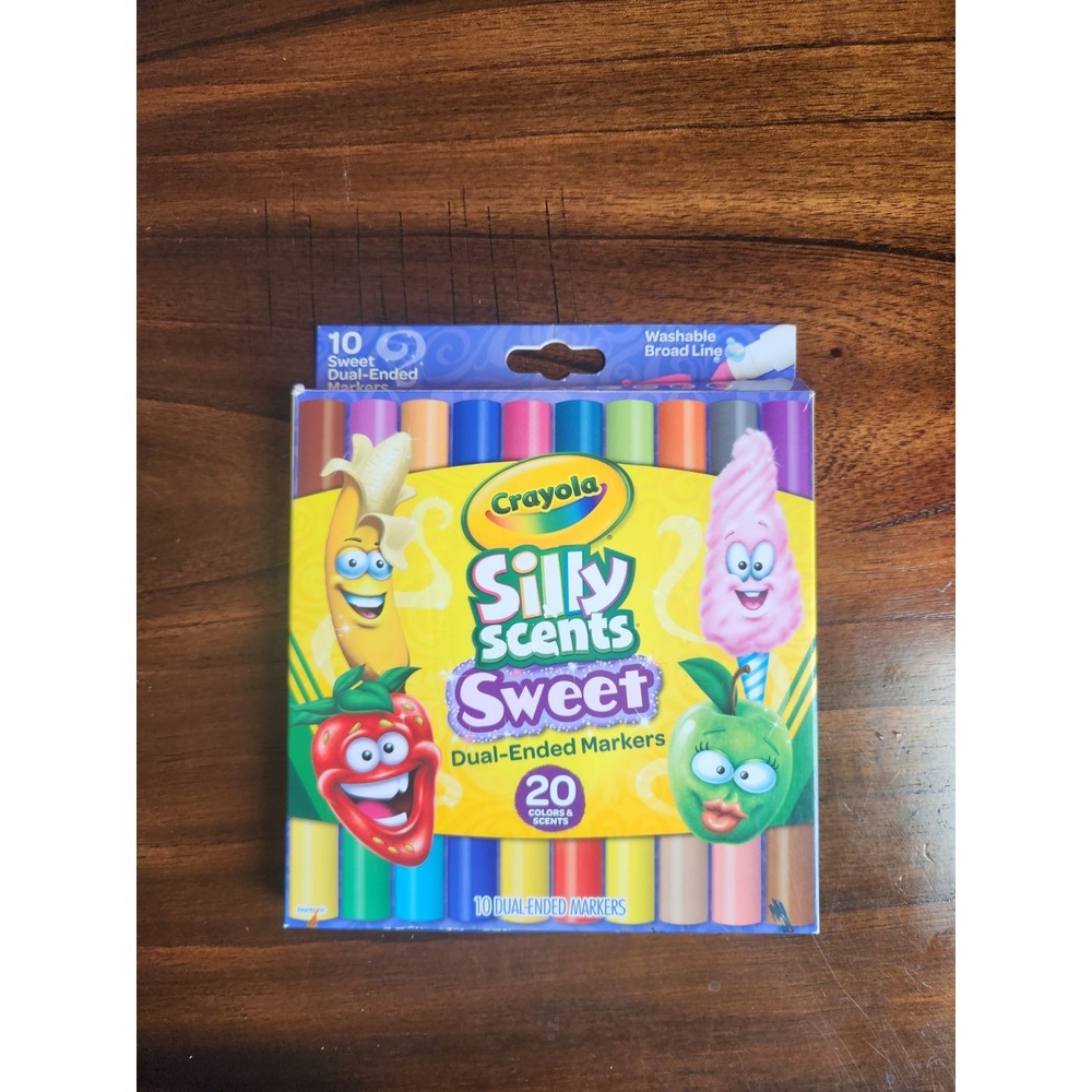 Crayola Silly Scents Sweet Washable Broad Line Markers 10 Markers 20 colors